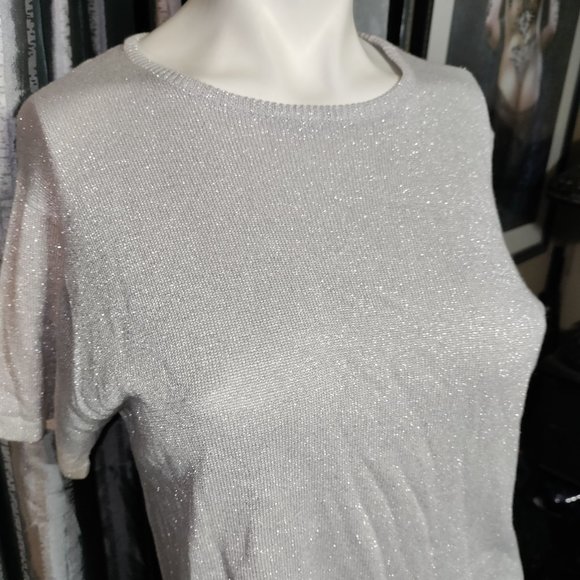 C.B. Collections - Sexy Shiny Casual Blouse - Picture 2 of 4